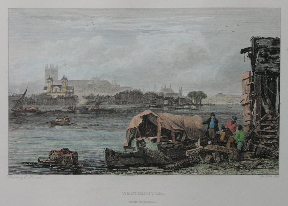 Print - Westminster from Vauxhall - Cooke